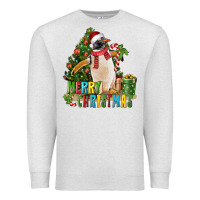 Oatmeal Heather Merry Christmas Penguin Premium Sweatshirt - LillyAllenDesigns