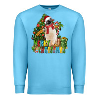 Ocean Blue Merry Christmas Penguin Premium Sweatshirt - LillyAllenDesigns