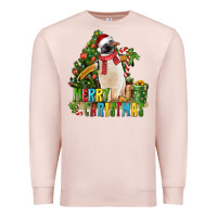 Pale Pink Merry Christmas Penguin Premium Sweatshirt - LillyAllenDesigns
