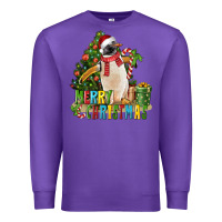 Purple Merry Christmas Penguin Premium Sweatshirt - LillyAllenDesigns