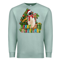 Seafoam Merry Christmas Penguin Premium Sweatshirt - LillyAllenDesigns
