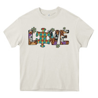 Cream love autism awareness leopard cowhide Heavy Core Tee - Artiststas