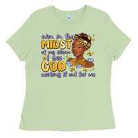 Matcha even in the midst of my storm i see god working it Ladies Tee - MaliasSmallBusiness