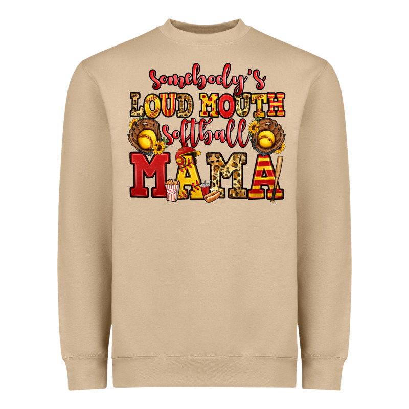 Somebody's Loud Mouth Softball Mama Heavyweight Sweatshirt by Jasminsmagicworld | Teevron