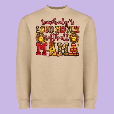 Somebody's Loud Mouth Softball Mama Heavyweight Sweatshirt Designed By Jasminsmagicworld