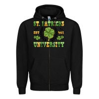Black st. patricks university Zipper Hoodie - MaliasSmallBusiness