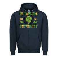Navy st. patricks university Zipper Hoodie - MaliasSmallBusiness