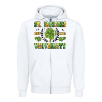 White st. patricks university Zipper Hoodie - MaliasSmallBusiness
