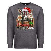 Charcoal Heather Merry Christmas Alpine Goat Premium Sweatshirt - LillyAllenDesigns