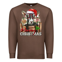 Chestnut Merry Christmas Alpine Goat Premium Sweatshirt - LillyAllenDesigns