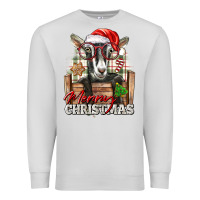 Dove Grey Merry Christmas Alpine Goat Premium Sweatshirt - LillyAllenDesigns