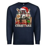 Navy Merry Christmas Alpine Goat Premium Sweatshirt - LillyAllenDesigns
