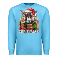 Ocean Blue Merry Christmas Alpine Goat Premium Sweatshirt - LillyAllenDesigns