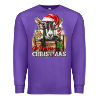 Purple Merry Christmas Alpine Goat Premium Sweatshirt - LillyAllenDesigns