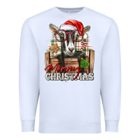White Merry Christmas Alpine Goat Premium Sweatshirt - LillyAllenDesigns