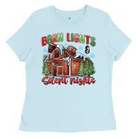 Baby Blue barn lights and silent nights Ladies Tee - MaliasSmallBusiness