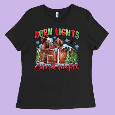 Ladies Tee barn lights and silent nights