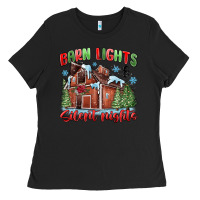 Black barn lights and silent nights Ladies Tee - MaliasSmallBusiness