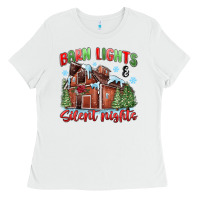 White barn lights and silent nights Ladies Tee - MaliasSmallBusiness