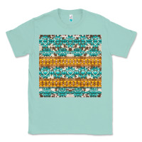 Seafoam aztec cowhide seamless Classic Tee - AdoDesignShop
