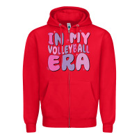 Red in my volleyball era Zipper Hoodie - MaliasSmallBusiness