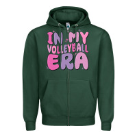 Sports Green in my volleyball era Zipper Hoodie - MaliasSmallBusiness