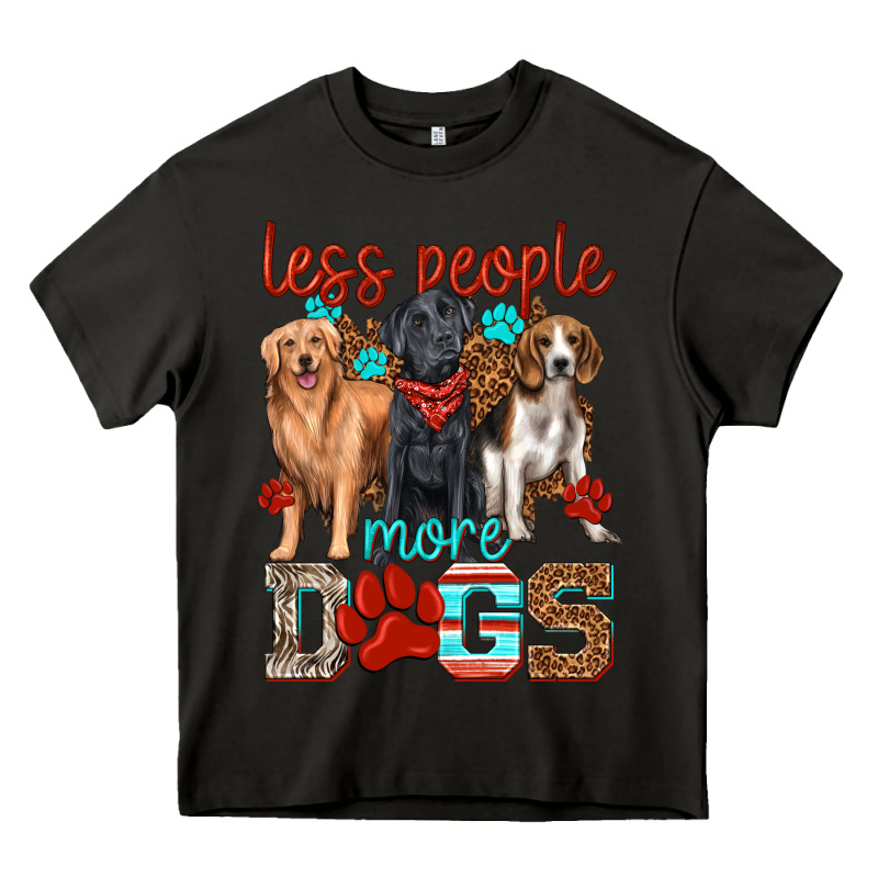 Less People More Dogs Heavy Core Tee by texasbilliewilder | Teevron