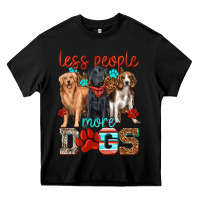 Black less people more dogs Heavy Core Tee - texasbilliewilder