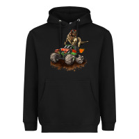 Black monster truck and t rex dinosaur Heavyweight Hoodie - LillyAllenDesigns