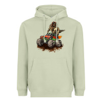 Matcha monster truck and t rex dinosaur Heavyweight Hoodie - LillyAllenDesigns