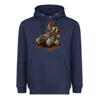 Navy monster truck and t rex dinosaur Heavyweight Hoodie - LillyAllenDesigns