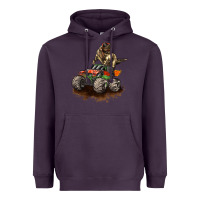 Plum monster truck and t rex dinosaur Heavyweight Hoodie - LillyAllenDesigns