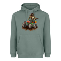 Sage monster truck and t rex dinosaur Heavyweight Hoodie - LillyAllenDesigns