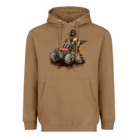 Toasted Coconut monster truck and t rex dinosaur Heavyweight Hoodie - LillyAllenDesigns