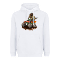 White monster truck and t rex dinosaur Heavyweight Hoodie - LillyAllenDesigns