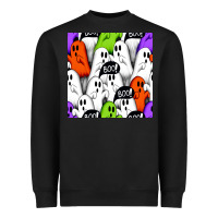 Black boo ghosts seamless pattern Heavyweight Sweatshirt - BundleAndBundleShop