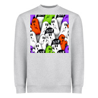Heather Grey boo ghosts seamless pattern Heavyweight Sweatshirt - BundleAndBundleShop