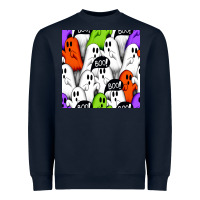 Navy boo ghosts seamless pattern Heavyweight Sweatshirt - BundleAndBundleShop