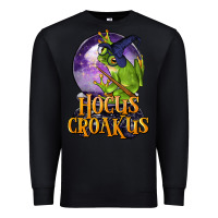 Black Hocus Croakus Frog Premium Sweatshirt - LillyAllenDesigns