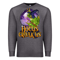 Charcoal Heather Hocus Croakus Frog Premium Sweatshirt - LillyAllenDesigns