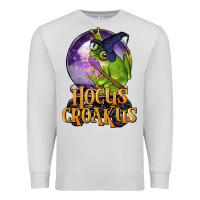 Dove Grey Hocus Croakus Frog Premium Sweatshirt - LillyAllenDesigns