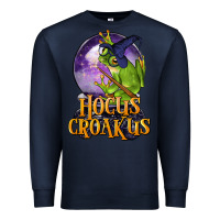 Navy Hocus Croakus Frog Premium Sweatshirt - LillyAllenDesigns