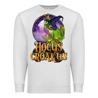 Oatmeal Heather Hocus Croakus Frog Premium Sweatshirt - LillyAllenDesigns