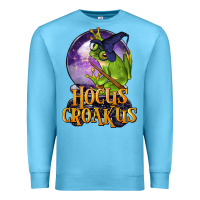 Ocean Blue Hocus Croakus Frog Premium Sweatshirt - LillyAllenDesigns