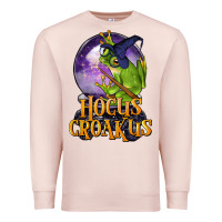Pale Pink Hocus Croakus Frog Premium Sweatshirt - LillyAllenDesigns