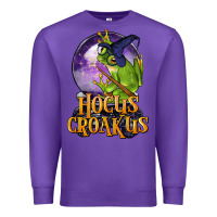 Purple Hocus Croakus Frog Premium Sweatshirt - LillyAllenDesigns