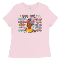 Bubblegum Pink you are beautiful victorious enough strong Ladies Tee - MaliasSmallBusiness