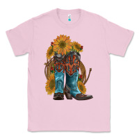 Bubblegum Pink western boots with sunflowers Classic Tee - Artiststas