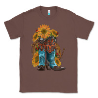 Chestnut western boots with sunflowers Classic Tee - Artiststas