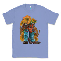 Colony Blue western boots with sunflowers Classic Tee - Artiststas